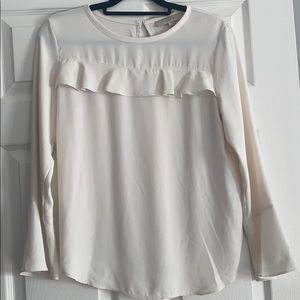 Cream colored Loft long sleeve blouse